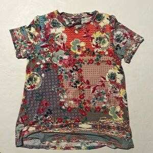Johnny Was Flower Print Blouse